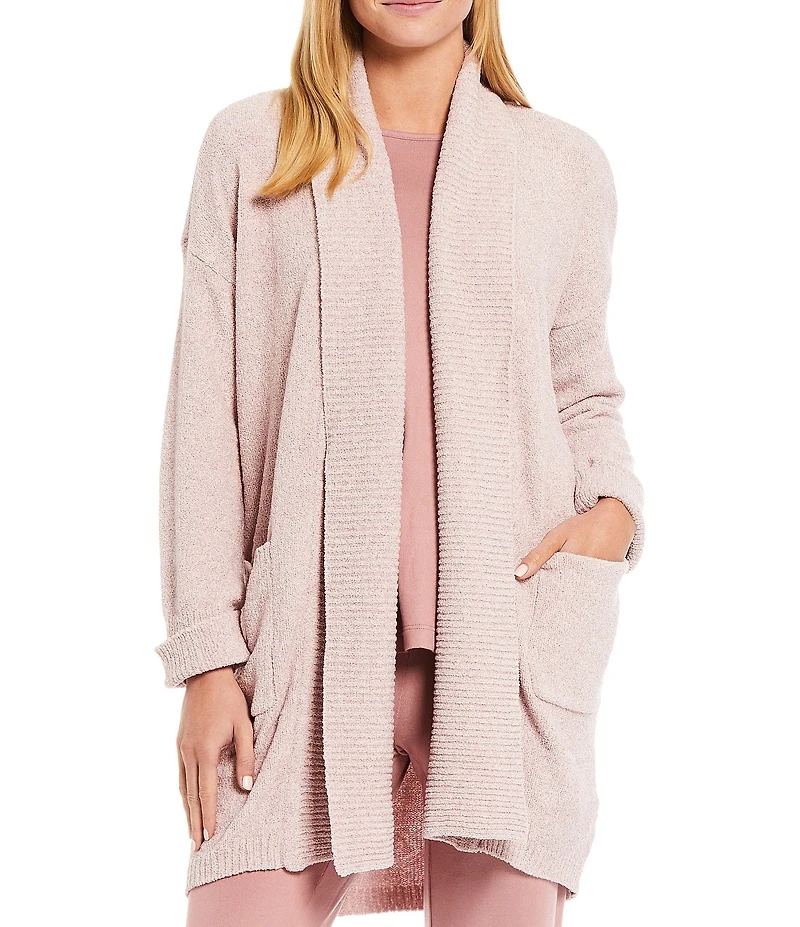 N Natori Chenille Open Front Lounge Cardigan
