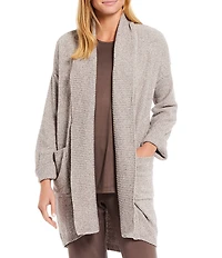 N Natori Chenille Open Front Lounge Cardigan