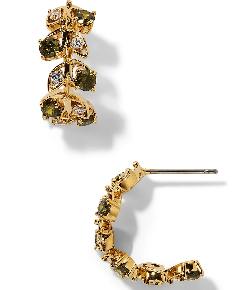Nadri Adorn Rhinestone J Hoop Earrings