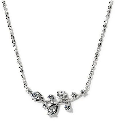 Nadri Adorn Rhinestone Leaf Short Pendant Necklace