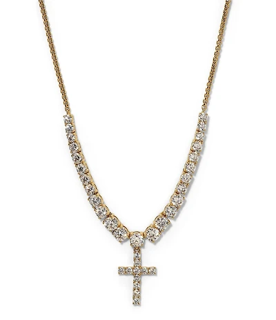 Nadri Astrid Cross Tennis Short Pendant Necklace