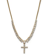 Nadri Astrid Cross Tennis Short Pendant Necklace