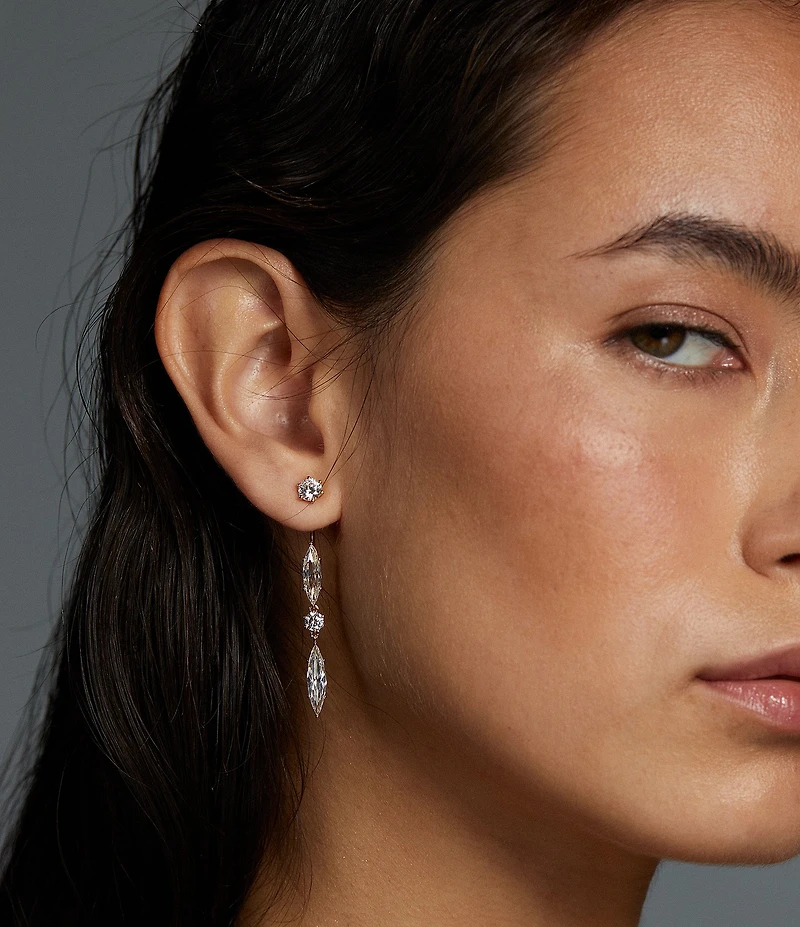 Nadri Beatrix Front Back Earrings