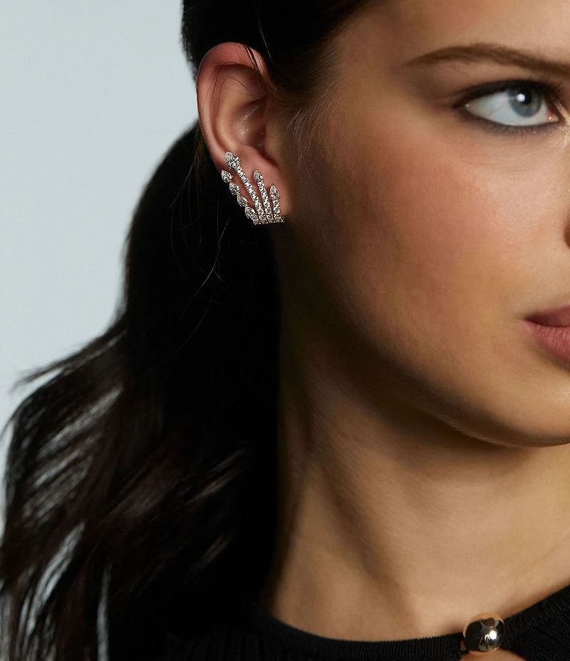 Nadri Bonne Annee J Hoop Earrings