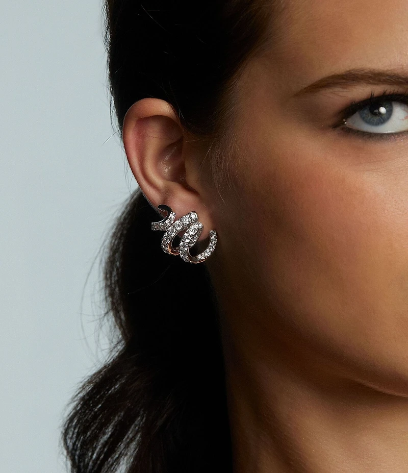 Nadri Bonne Annee Ribbon Stud Earrings