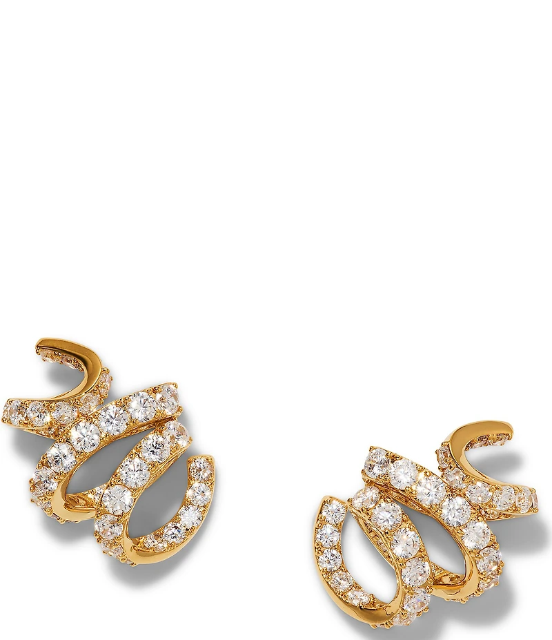 Nadri Bonne Annee Ribbon Stud Earrings