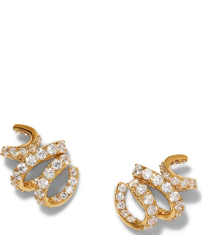 Nadri Bonne Annee Ribbon Stud Earrings