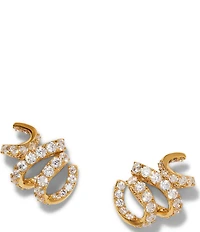Nadri Bonne Annee Ribbon Stud Earrings