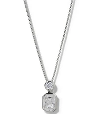 Nadri Brooklyn Slide Emerald Cut CZ Short Pendant Necklace