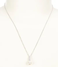 Nadri Camila Pearl and CZ Crystal Drop Pendant Necklace