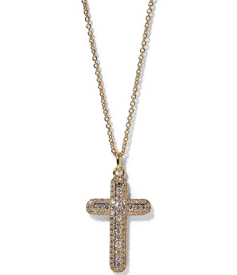 Nadri Crushed Cross Short Pendant Necklace