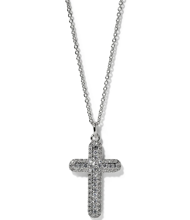 Nadri Crushed Cross Short Pendant Necklace