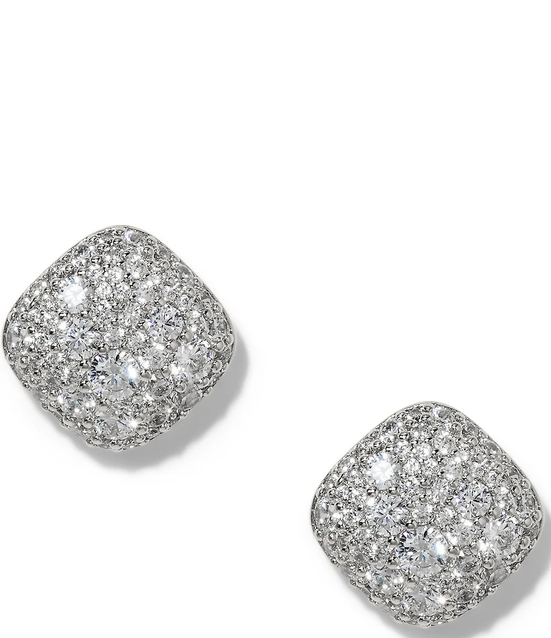 Nadri Crushed Cushion Stud Earrings