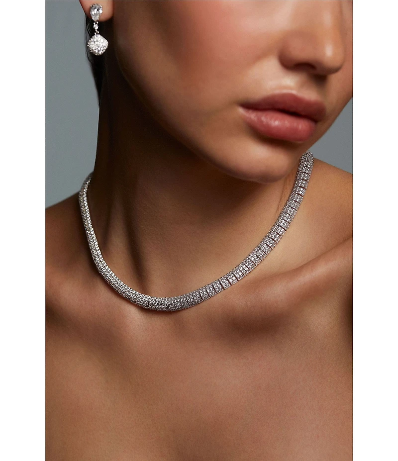 Nadri Crushed Pave Dome Collar Necklace