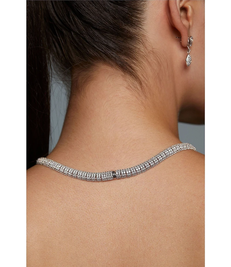Nadri Crushed Pave Dome Collar Necklace