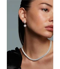 Nadri Crushed Pave Double Drop Earrings