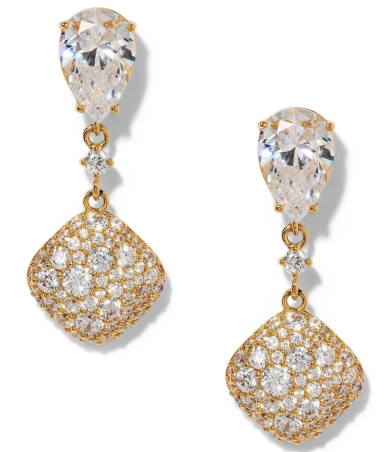 Nadri Crushed Pave Double Drop Earrings