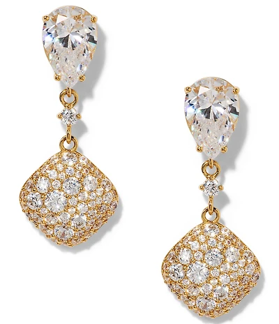 Nadri Crushed Pave Double Drop Earrings