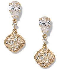 Nadri Crushed Pave Double Drop Earrings