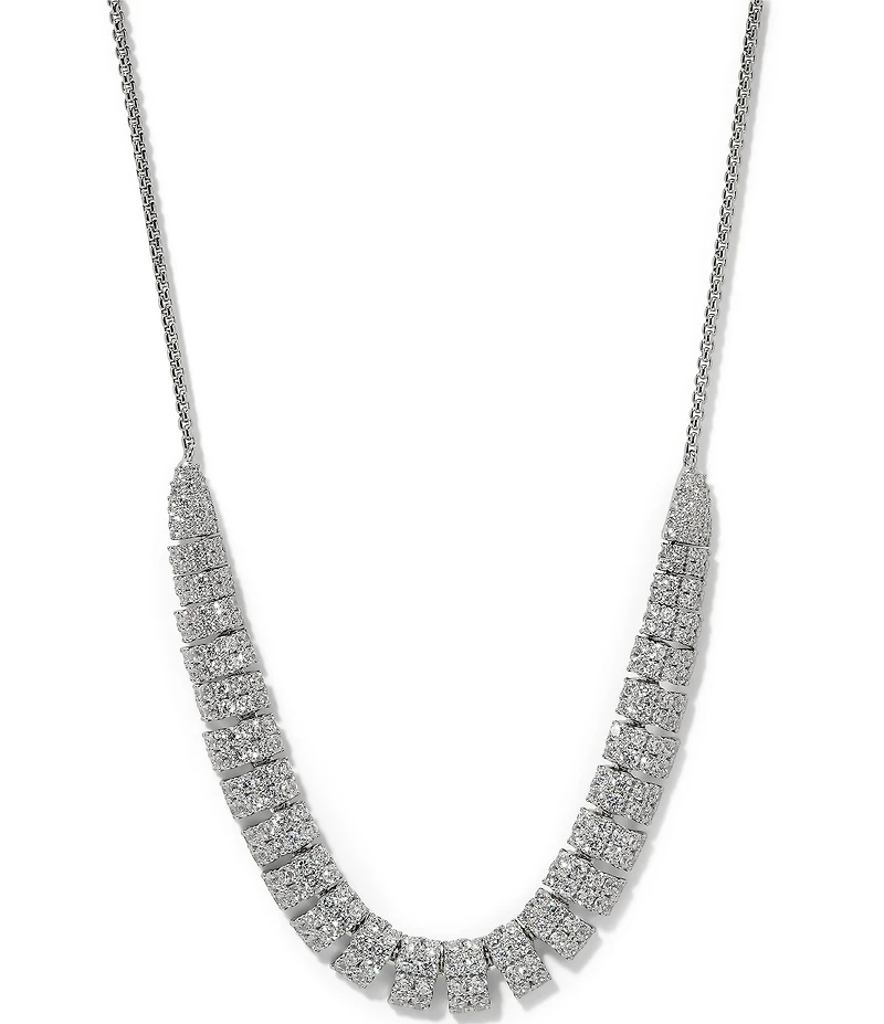 Nadri Crushed Pave Frontal Collar Necklace