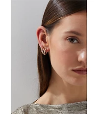 Nadri Delphine 18K Triple Linked Crawler Hoop Earrings