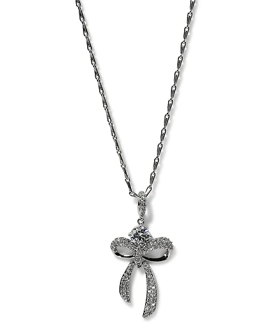 Nadri Eros Bow Rhinestone Short Pendant Necklace