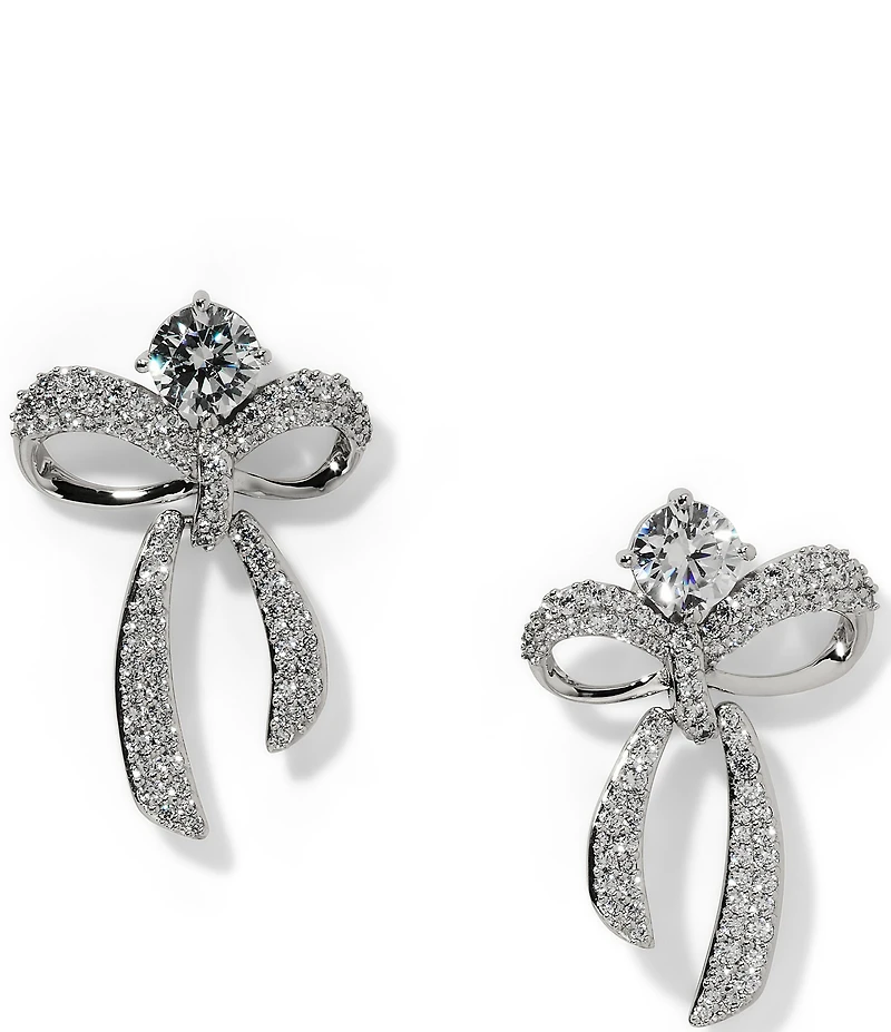 Nadri Eros CZ Small Bow Drop Earrings
