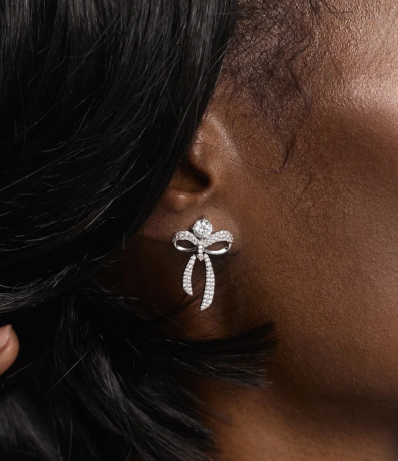 Nadri Eros CZ Small Bow Drop Earrings