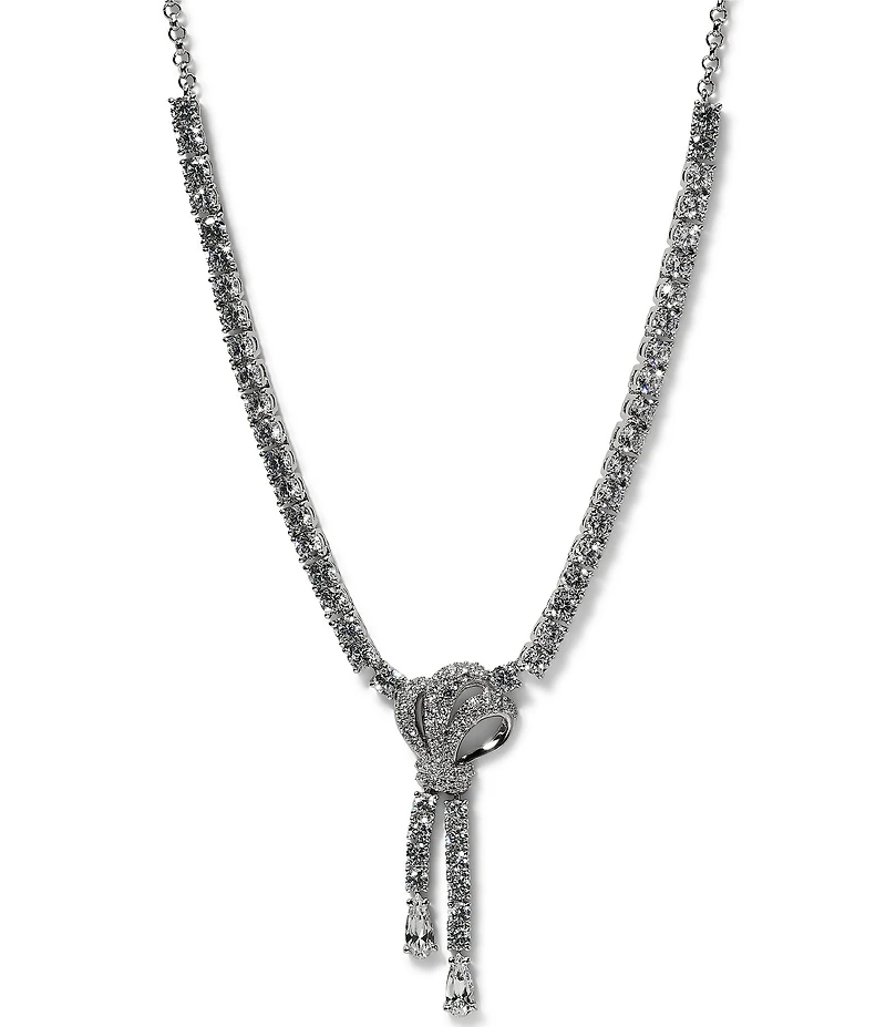 Nadri Eros Rhinestone Knot Y Necklace