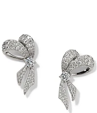 Nadri Eros Rhinestone Ribbon Stud Earrings