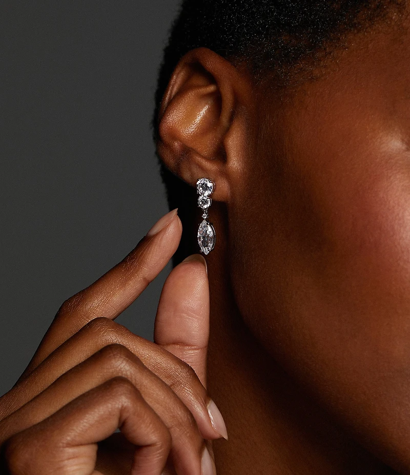 Nadri Everleigh Marquis Double Linear Earrings
