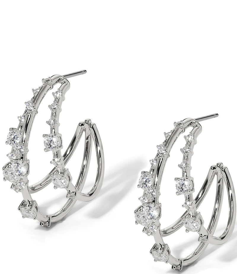 Nadri Everleigh Multi C Hoop Earrings
