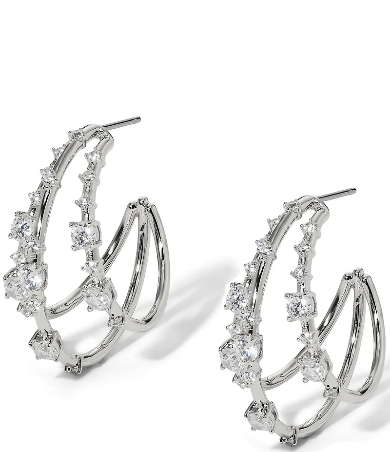 Nadri Everleigh Multi C Hoop Earrings