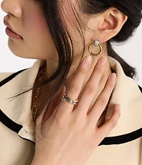 Nadri Gemini Door Knocker Drop Earrings