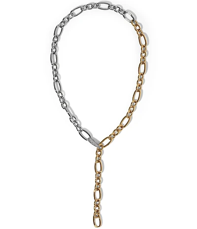 Nadri Gemini Large Two Tone Link Y Necklace