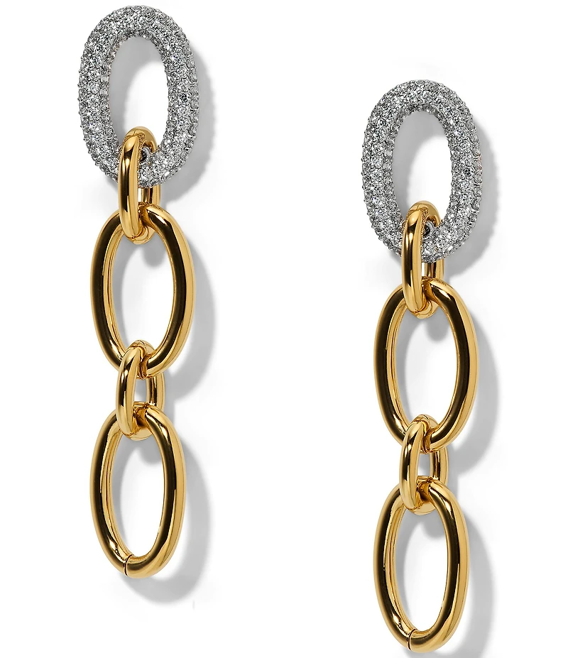 Nadri Gemini Link Chain Drop Earrings