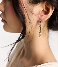Nadri Gemini Link Chain Drop Earrings