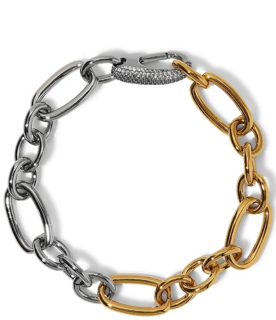 Nadri Gemini Two Tone Large Link Line Bracelet