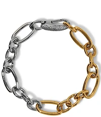 Nadri Gemini Two Tone Large Link Line Bracelet