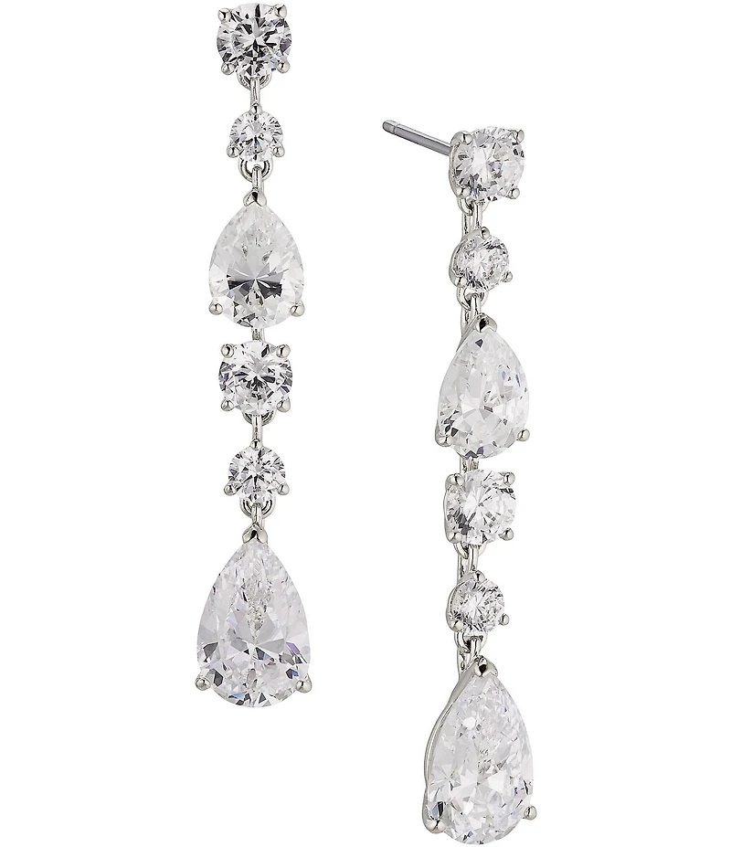 Nadri Halle Crystal Long Linear Earrings