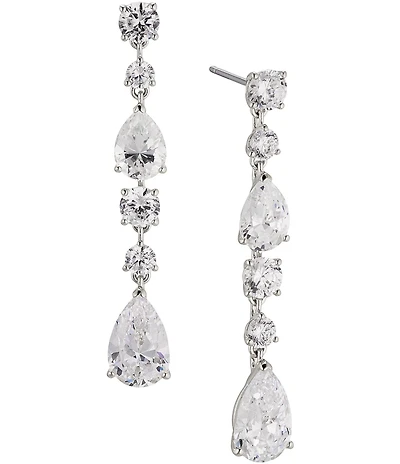 Nadri Halle Crystal Long Linear Earrings
