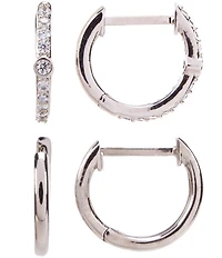 Nadri Huggie Crystal Earrings Set