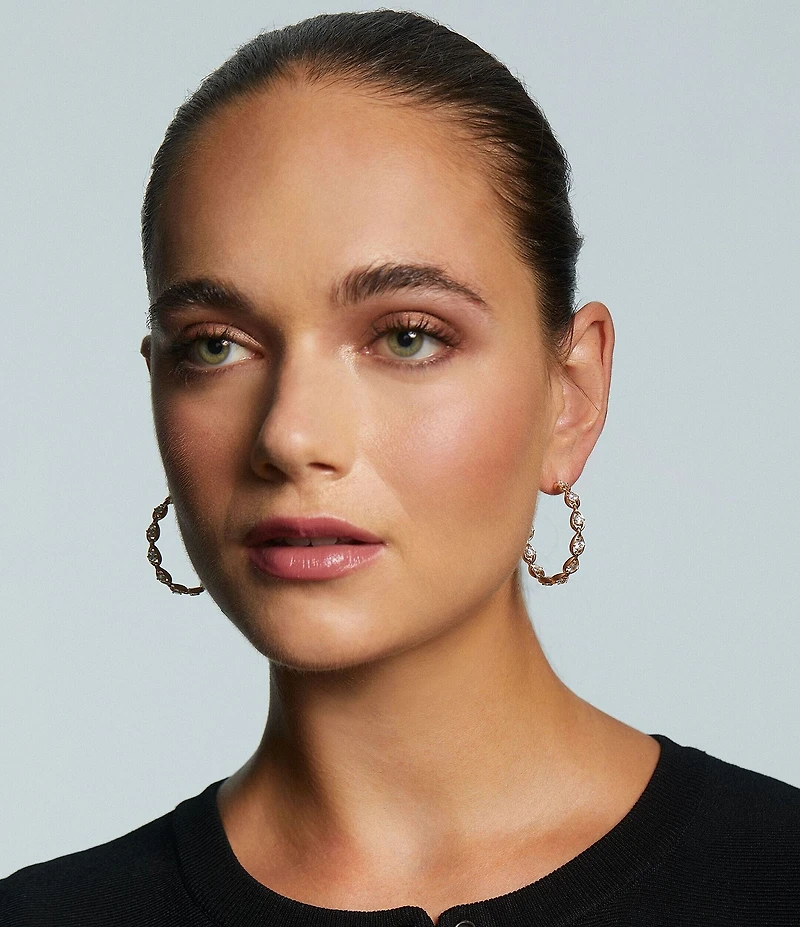 Nadri It Girl Medium Hoop Earrings