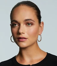 Nadri It Girl Medium Hoop Earrings