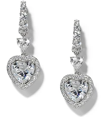 Nadri Le Bisou Halo Heart Drop Earrings