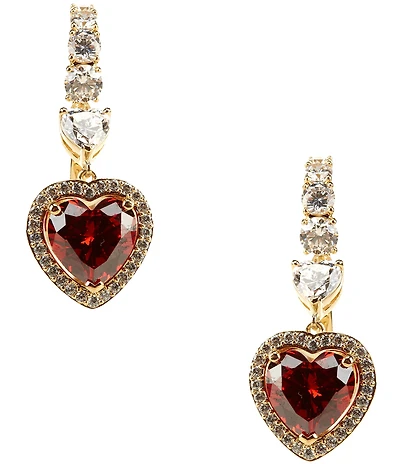 Nadri Le Bisou Halo Heart Drop Earrings