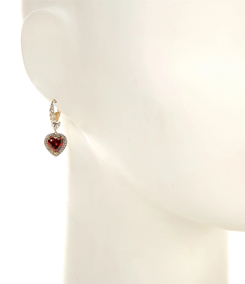 Nadri Le Bisou Halo Heart Drop Earrings