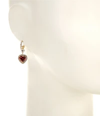 Nadri Le Bisou Halo Heart Drop Earrings