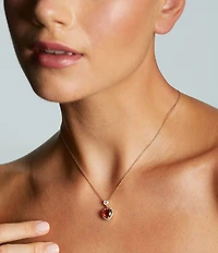 Nadri Le Bisou Halo Heart Short Pendant Necklace