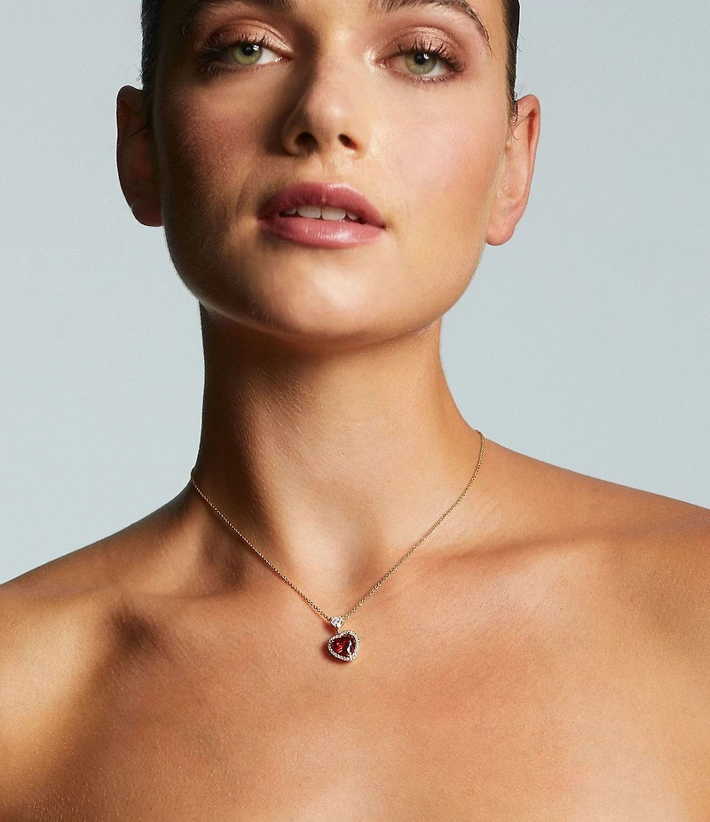 Nadri Le Bisou Halo Heart Short Pendant Necklace